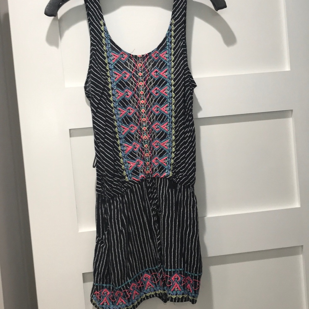 Black and white w/Aztec pattern romper
